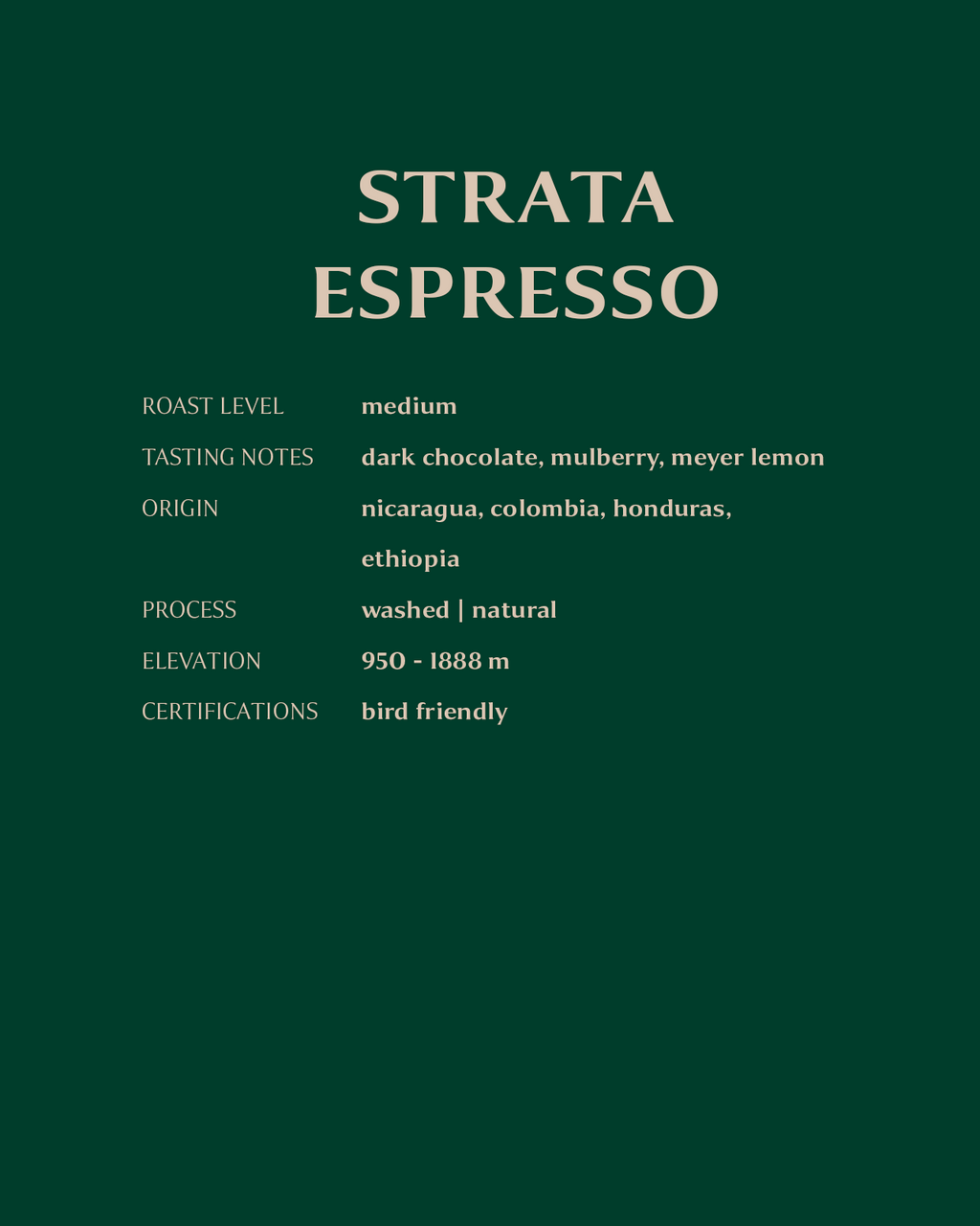 Strata Espresso, 2 lb bag